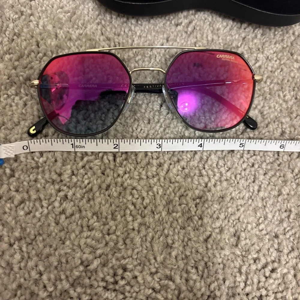New Carrera 303/S Festival Edition Sunglasses Gold Blue Red $148 Unisex Aviator